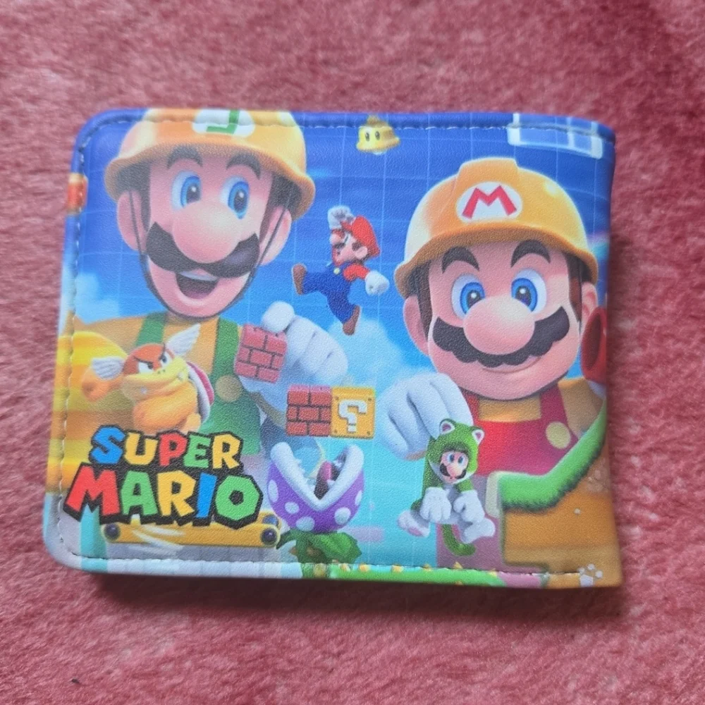 New super mario anime manga leather wallet